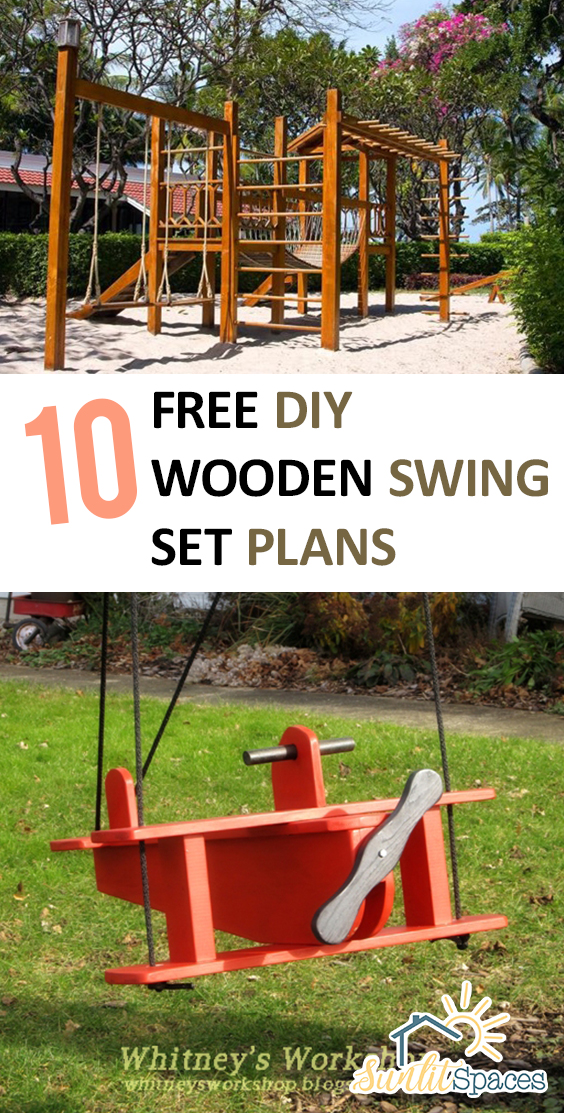 10 Free DIY Wooden Swing Set Plans - Sunlit Spaces | DIY ...