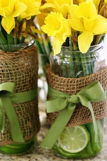 Burlap centerpiece