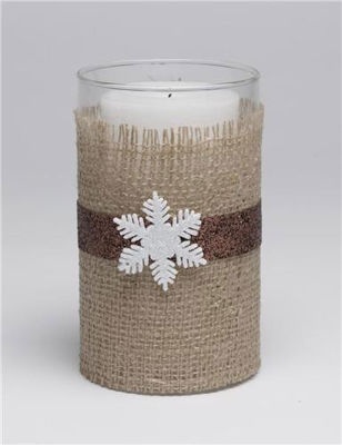 burlap candle holder