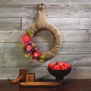 burlap flower wreath