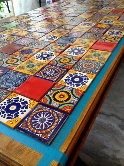 10 Ways To Turn A Boring Kitchen Table, Tiled Table Top Ideas