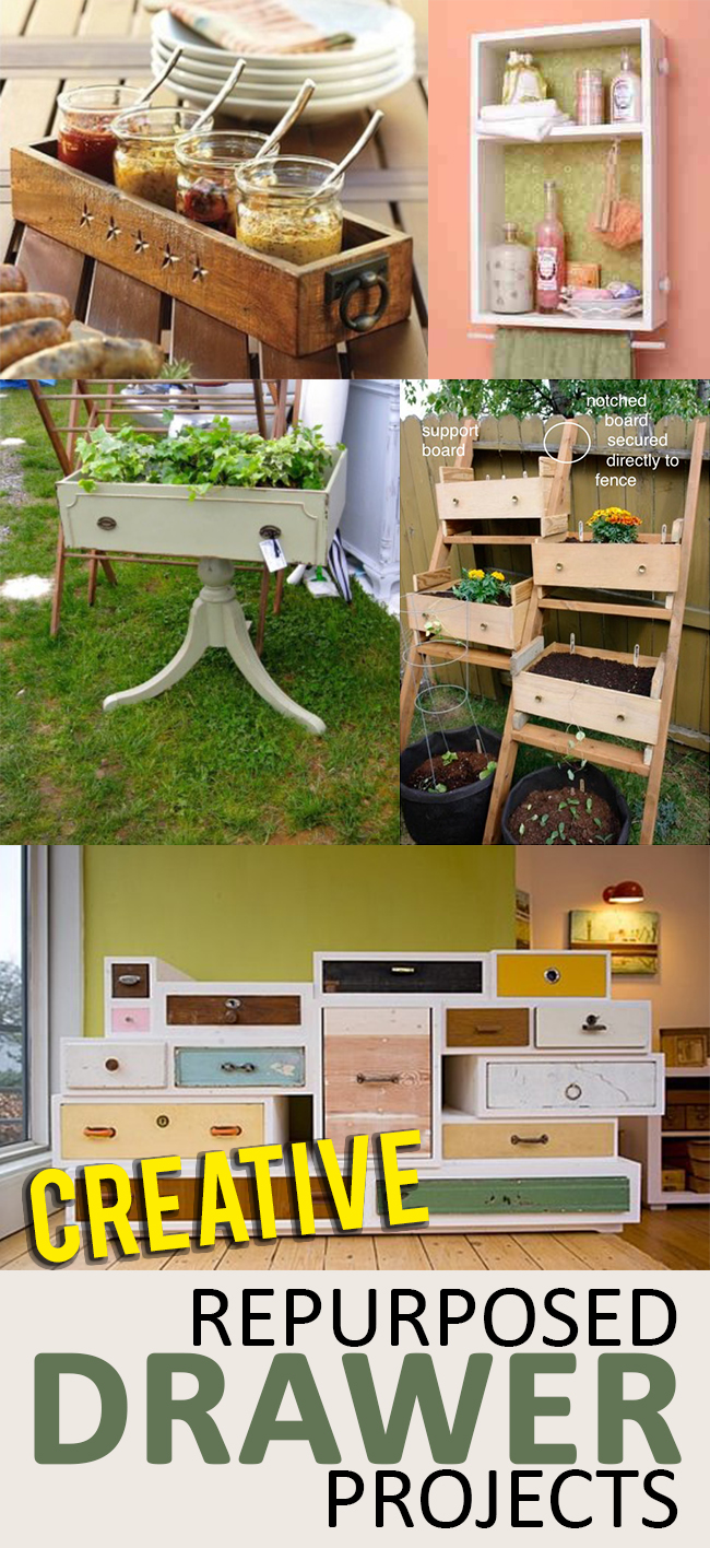 Recycled drawer projects, things to do with old drawers, popular pin, recycling projects, repurposing DIYs, DIY projects, DIY home improvement, DIY outdoor projects.