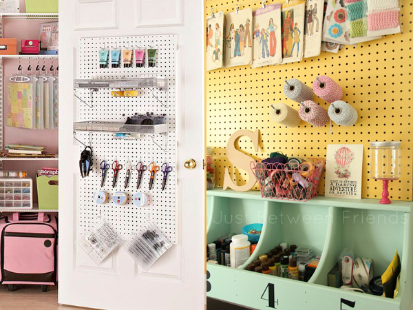 Yellow-painted-pegboard-and-closet-door-pegboard