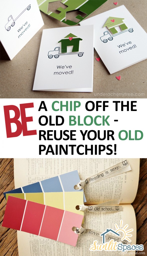 Be a Chip Off the Old Block--Reuse Your Old Paintchips! How to Reuse Paint Chips, Paint Chip Craft Projects, Paint Chip Craft Projects for Beginners, Craft Projects, Crafts for Beginners, Crafting for Beginners, Crafting Tips and Tricks, Popular Pin