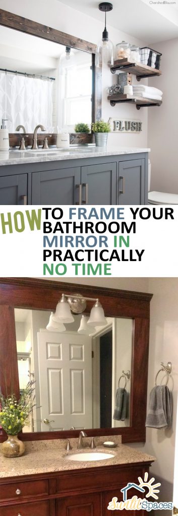 How to Frame Your Bathroom Mirror in Practically No Time| Frame Your Bathroom Mirror, Bathroom Updates, How to Update Your Bathroom Fast, Easy Ways to Frame Your Bathroom Mirror, Easy Bathroom Updates, Popular Pin